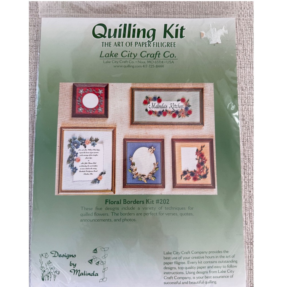 Quilling Kit The Art Of Paper Filigree Floral Borders Kit #202 Malinda‎
